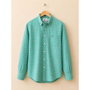 Southern Tide Classic Fit Button-Down Shirt | Men's Medium | Green Plaid